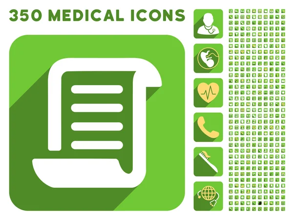 Icona del rotolo di carta e Medical Longshadow Icon Set — Foto Stock