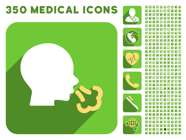 Icona di starnuto e Medical Longshadow Icon Set — Foto Stock