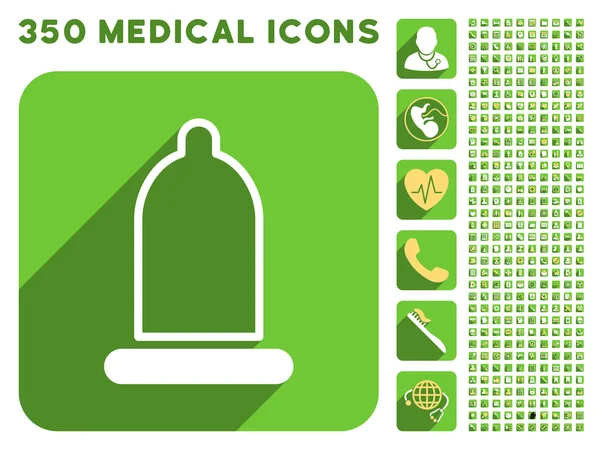 Tartósító ikon és orvosi Longshadow Icon Set — Stock Fotó
