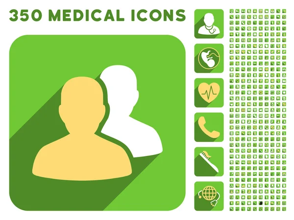 Icona di pazienti e medici Longshadow Icon Set — Foto Stock