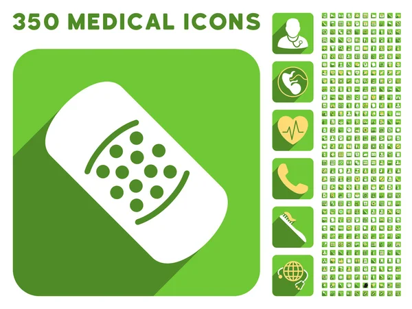 Icona di patch e Medical Longshadow Icon Set — Foto Stock