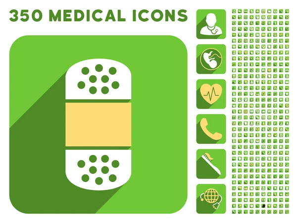 Icona di intonaco e Medical Longshadow Icon Set — Foto Stock