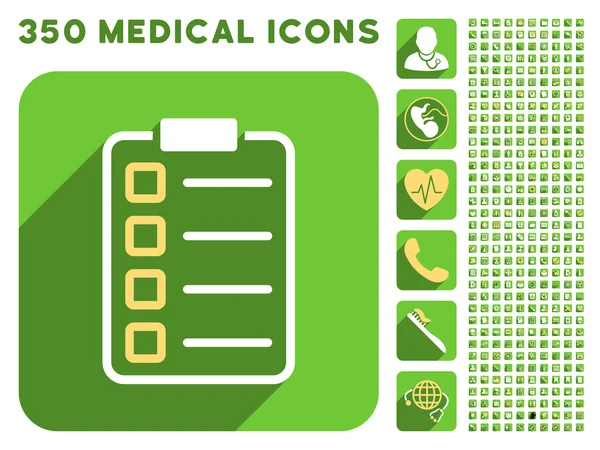Icona del modulo di test e Medical Longshadow Icon Set — Foto Stock