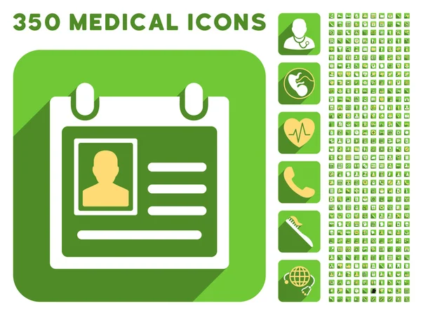 Προσωπική Badge εικονίδιο και ιατρική Longshadow Ορισμόςεικονιδίου — Φωτογραφία Αρχείου