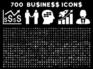 700 düz vektör iş ikonları/simgeleri