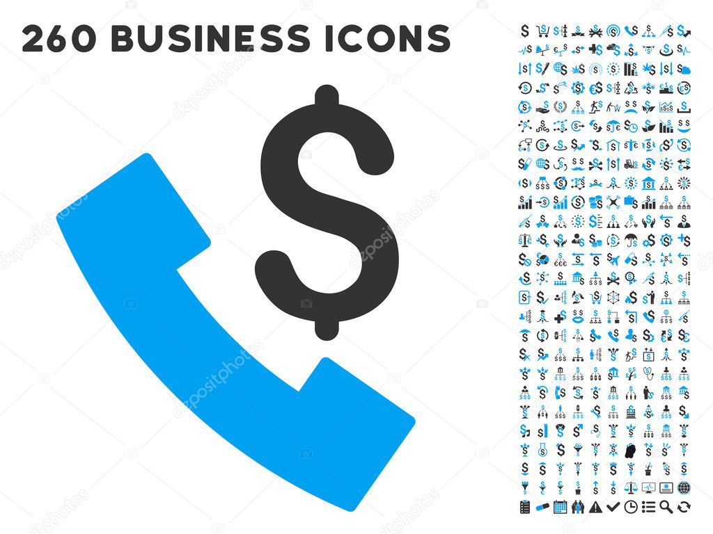 Payphone Icon with Flat Glyph Set