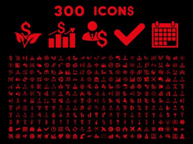 300 düz glif iş ikonları/simgeleri