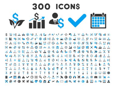 300 düz glif iş ikonları/simgeleri