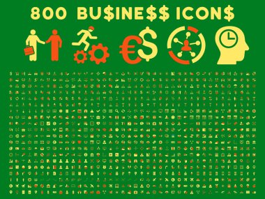800 düz glif iş ikonları/simgeleri