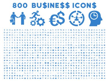 800 düz glif iş ikonları/simgeleri