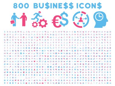 800 düz glif iş ikonları/simgeleri
