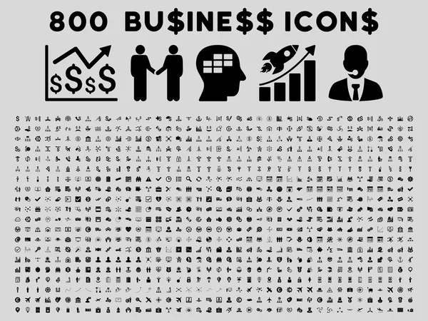 800 düz glif iş ikonları/simgeleri