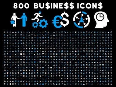 800 düz vektör iş ikonları/simgeleri