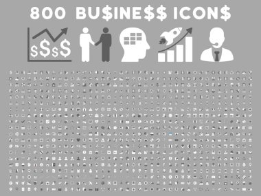 800 düz vektör iş ikonları/simgeleri