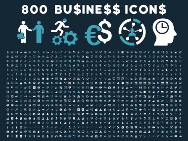 800 düz vektör iş ikonları/simgeleri