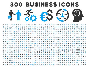 800 düz vektör iş ikonları/simgeleri