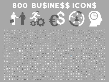 800 düz vektör iş ikonları/simgeleri