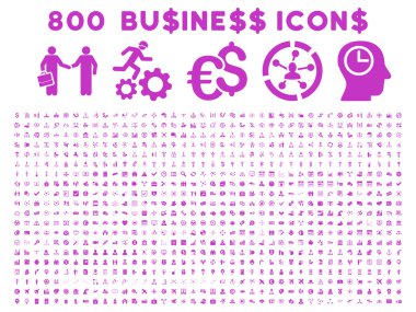 800 düz vektör iş ikonları/simgeleri