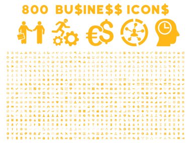 800 düz vektör iş ikonları/simgeleri