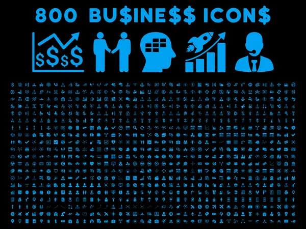 800 iconos de negocio de vectores planos — Vector de stock