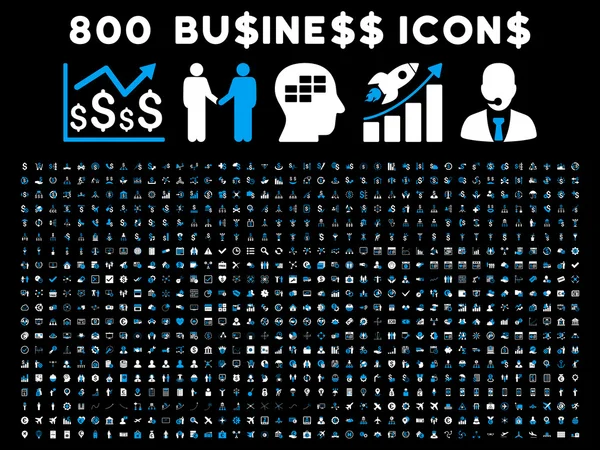 800 плоских векторних бізнес піктограм — стоковий вектор