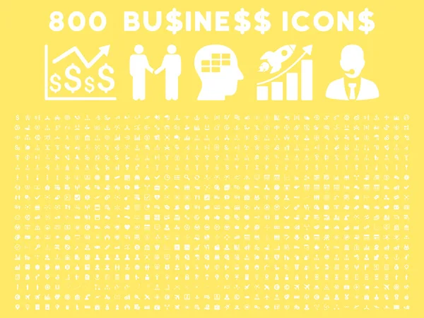 800 Icônes d'affaires à vecteur plat — Image vectorielle