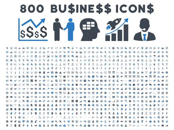 800 düz vektör iş ikonları/simgeleri