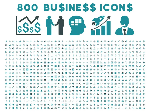 800 düz vektör iş ikonları/simgeleri