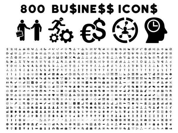 800 düz vektör iş ikonları/simgeleri