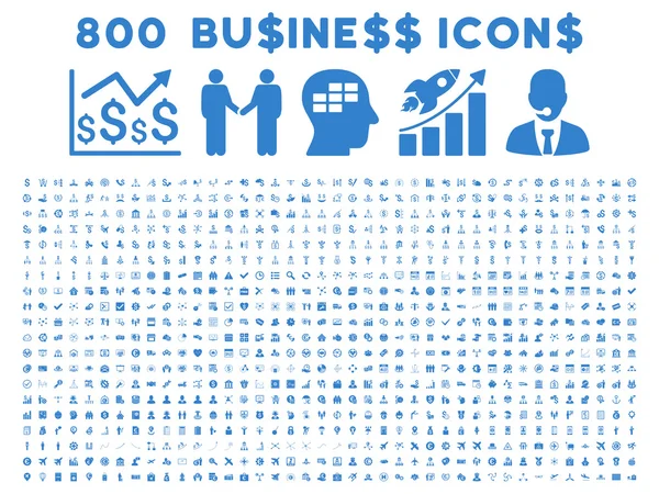 800 iconos de negocio de vectores planos — Vector de stock