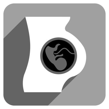 Uzun gölge ile gebelik anatomi düz kare simgesi