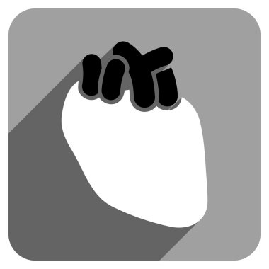 Uzun gölge ile kalp Organ düz kare simgesi