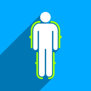 Uzun gölge ile Exoskeleton düz kare simgesi