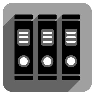 Uzun gölge ile Office kitap düz kare simgesi