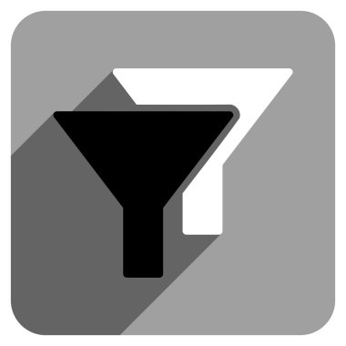 Uzun gölge ile filtreler düz kare simgesi