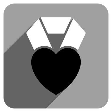 Uzun gölge ile kalp Ödülü düz kare simgesi