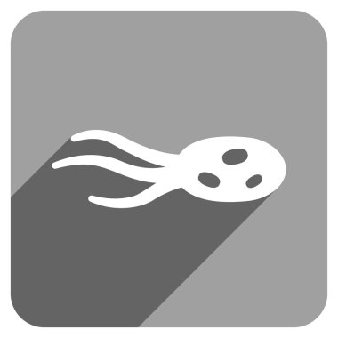 Intrude Microorganism Flat Square Icon with Long Shadow