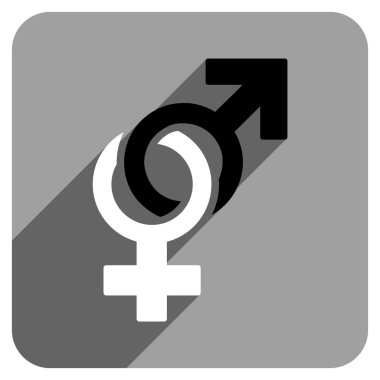 Uzun gölge ile cinsel semboller düz kare simgesi