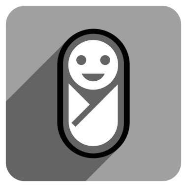 Uzun gölge ile yeni doğan düz kare simgesi