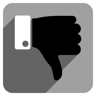 Başparmak aşağı düz kare simgesini uzun gölge ile