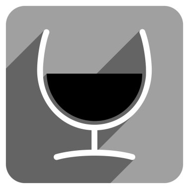 Uzun gölge ile çare cam düz kare simgesi