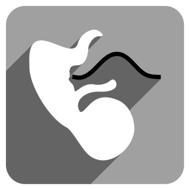 Uzun gölge ile embriyo kordon düz kare simgesi