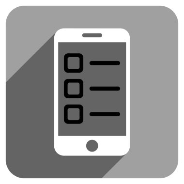 Uzun gölge ile hareket eden liste düz kare simgesi