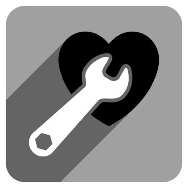 Uzun gölge ile kalp ameliyatı düz kare simgesi