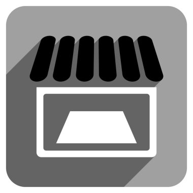 Shop Flat Square Icon with Long Shadow