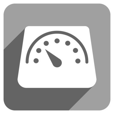 Floor Weight Meter Flat Square Icon with Long Shadow