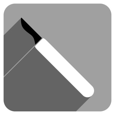 Uzun gölge ile neşter düz kare simgesi