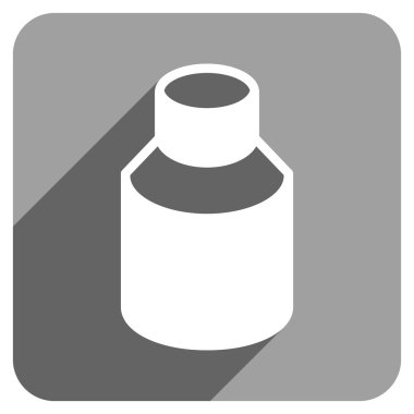 Phial Flat Square Icon with Long Shadow
