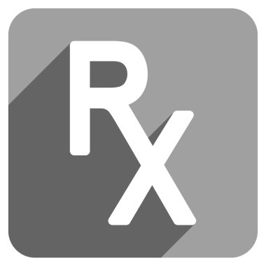 Receipt Symbol Flat Square Icon with Long Shadow