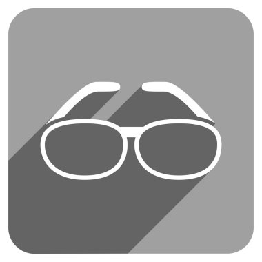 Uzun gölge ile gözlük düz kare simgesi